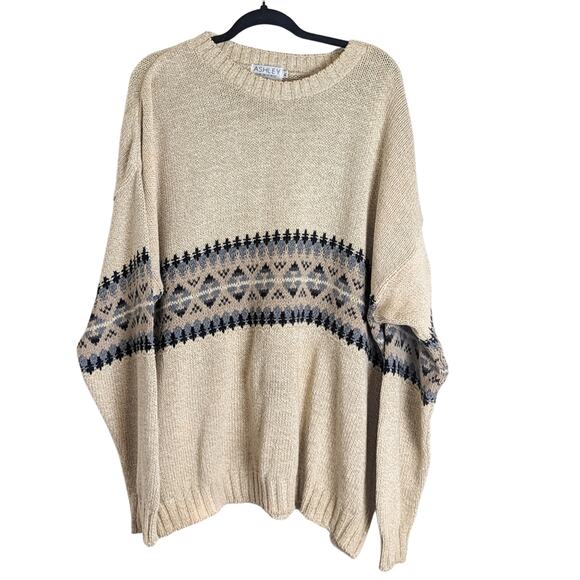 Vintage Tight Knit Ski Lodge Vibe Sweater Preppy Mens Size XL - Picture 9 of 9